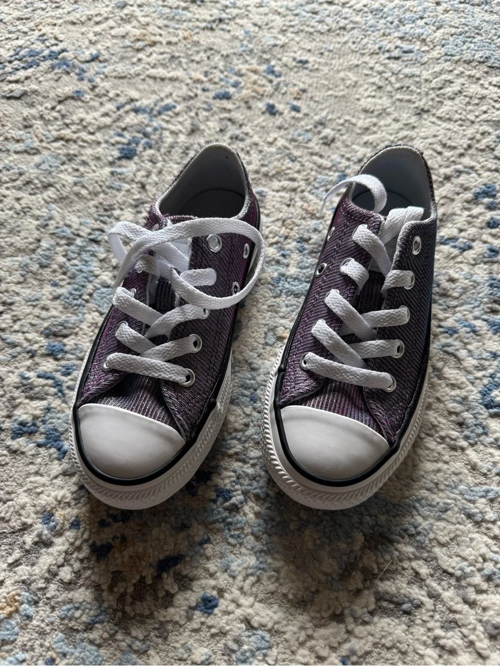 Converse Low-Top Canvas Sneakers in Metallic Purple, NWOT